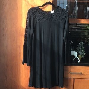 Cupio Lace- & Bell-Sleeved Mini Dress